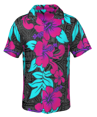 NEW!!! PINK & BLACK tiki Shirt-Aloha Sky Shirt series 2026