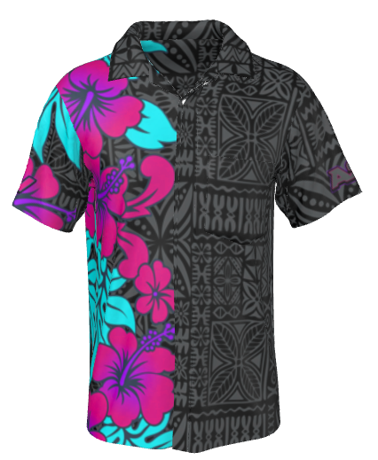 NEW!!! PINK & BLUE tiki Shirt-Aloha Sky Shirt series 2026
