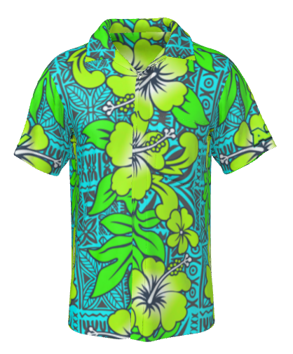 NEW!!! Green tiki Shirt-Aloha Sky Shirt series 2026